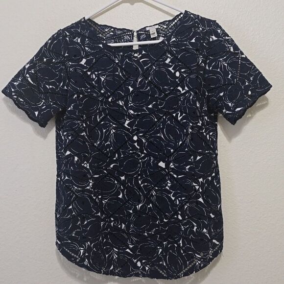 J.Crew Floral Eyelet Top S - Picture 1 of 8